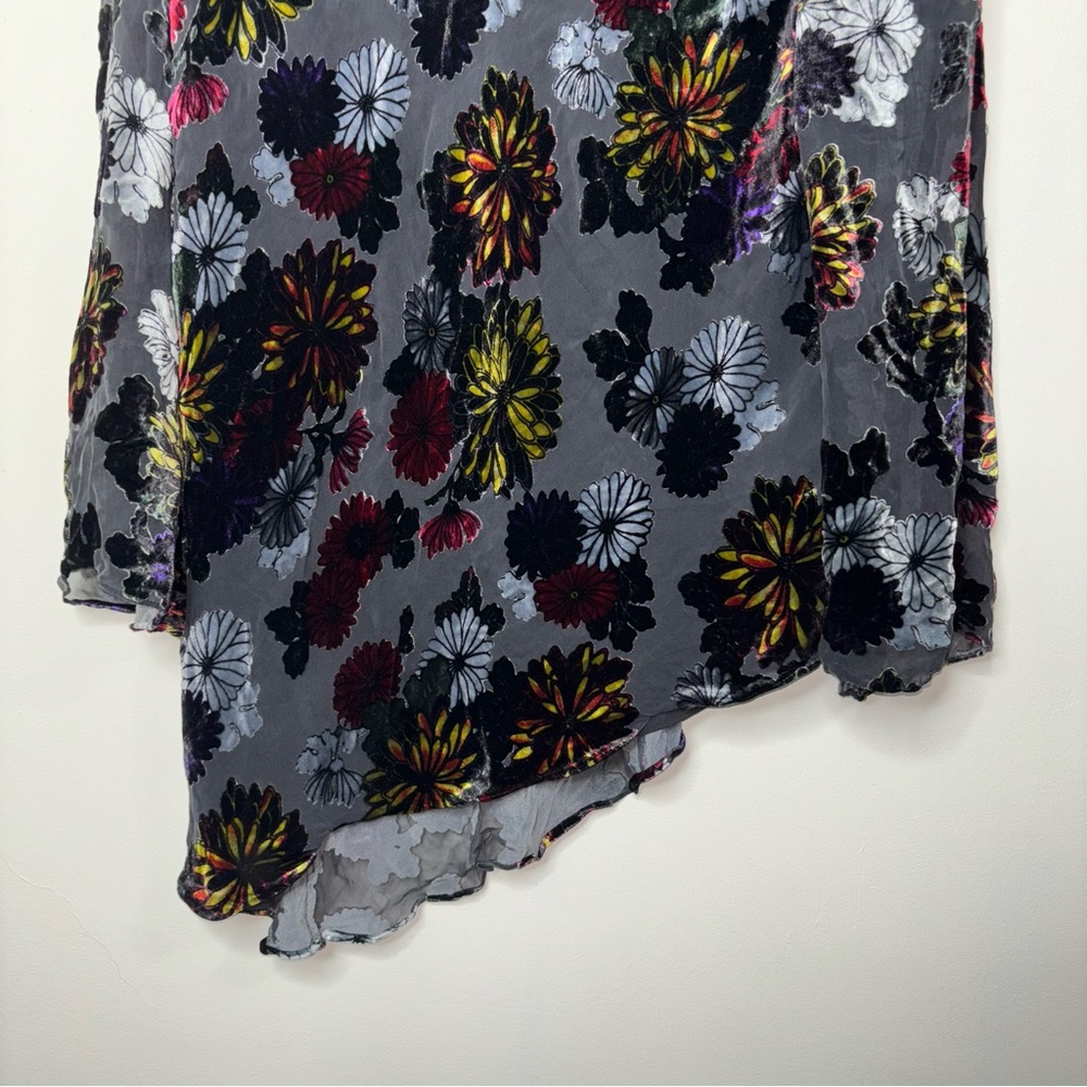 Coldwater Creek Women's Velvet Burnout Floral Tunic Top XXL Sheer Bell Sleeves - Picture 6 of 12